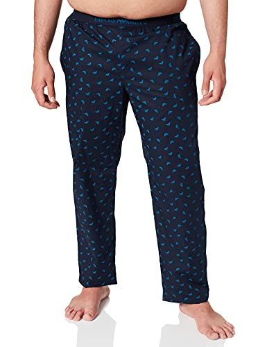 Emporio Armani Underwear Mens Trousers Yarn Dyed Woven Sweatpants, Eagles Marine/Cowsli, XXL von Emporio Armani