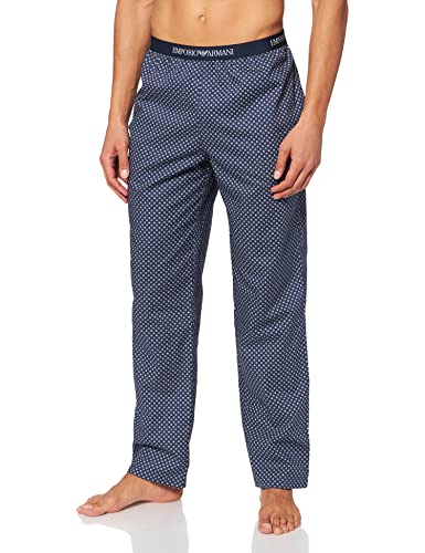 Emporio Armani Underwear Mens Yarn Dyed Woven Pyjama Sweatpants, MarineCircles(Blue), L von Emporio Armani