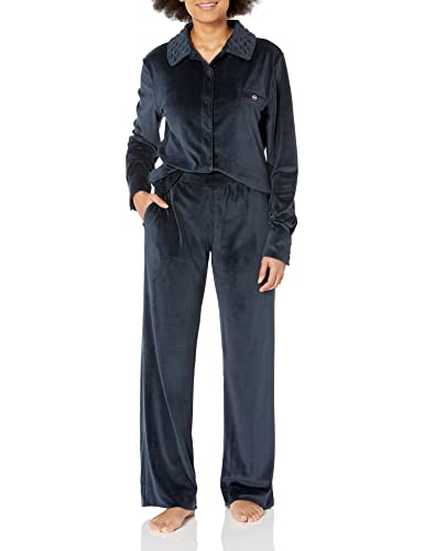 Emporio Armani Underwear Women's Quilted Chenille Jacket+Loose Fit Pants, Blue, XL von Emporio Armani