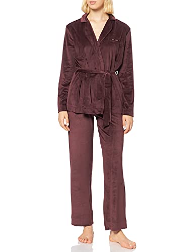 Emporio Armani Underwear Womens Shiny Velvet Jacket+Pants, Coffee, M von Emporio Armani