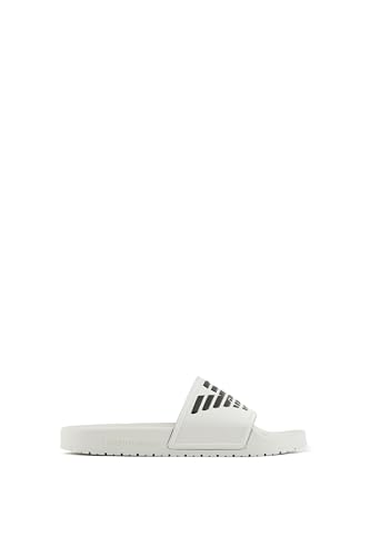 Emporio Armani Unisex Bold Eagle Logo Slide Sandal, White+Black, 44 von Emporio Armani