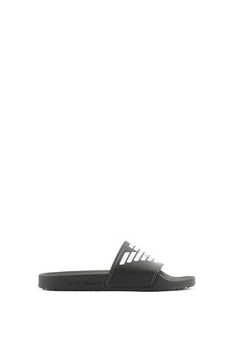 Emporio Armani Unisex Bold Eagle Logo Slide Sandal, Black+White, 38 von Emporio Armani