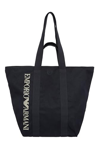 Emporio Armani Unisex Logo Beach Bag HORIZZONTAL Shopping, Marineblau, One Size von Emporio Armani