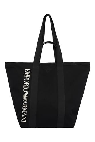 Emporio Armani Unisex Logo Beach Bag HORIZZONTAL Shopping, Schwarz, One Size von Emporio Armani