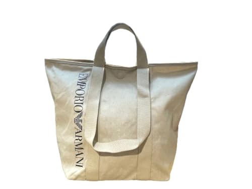 Emporio Armani Unisex Logo Beach Bag HORIZZONTAL Shopping, perlgrau, One Size von Emporio Armani