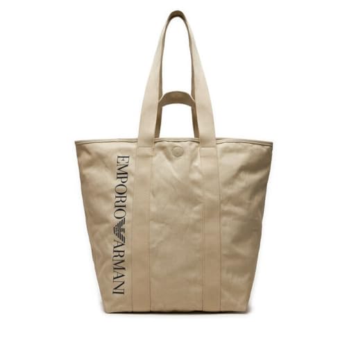 EMPORIO ARMANI Unisex Logo Beach Bag HORIZZONTAL Shopping, perlgrau, One Size von EMPORIO ARMANI