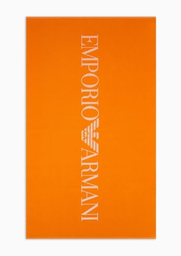 Emporio Armani Unisex Macro Logo Sponge Beach Towel Beachwear, Orange, One Size von Emporio Armani