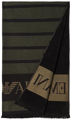 Emporio Armani Unisex Macro Logo Sponge Beach Towel Beachwear, Black, One Size von Emporio Armani