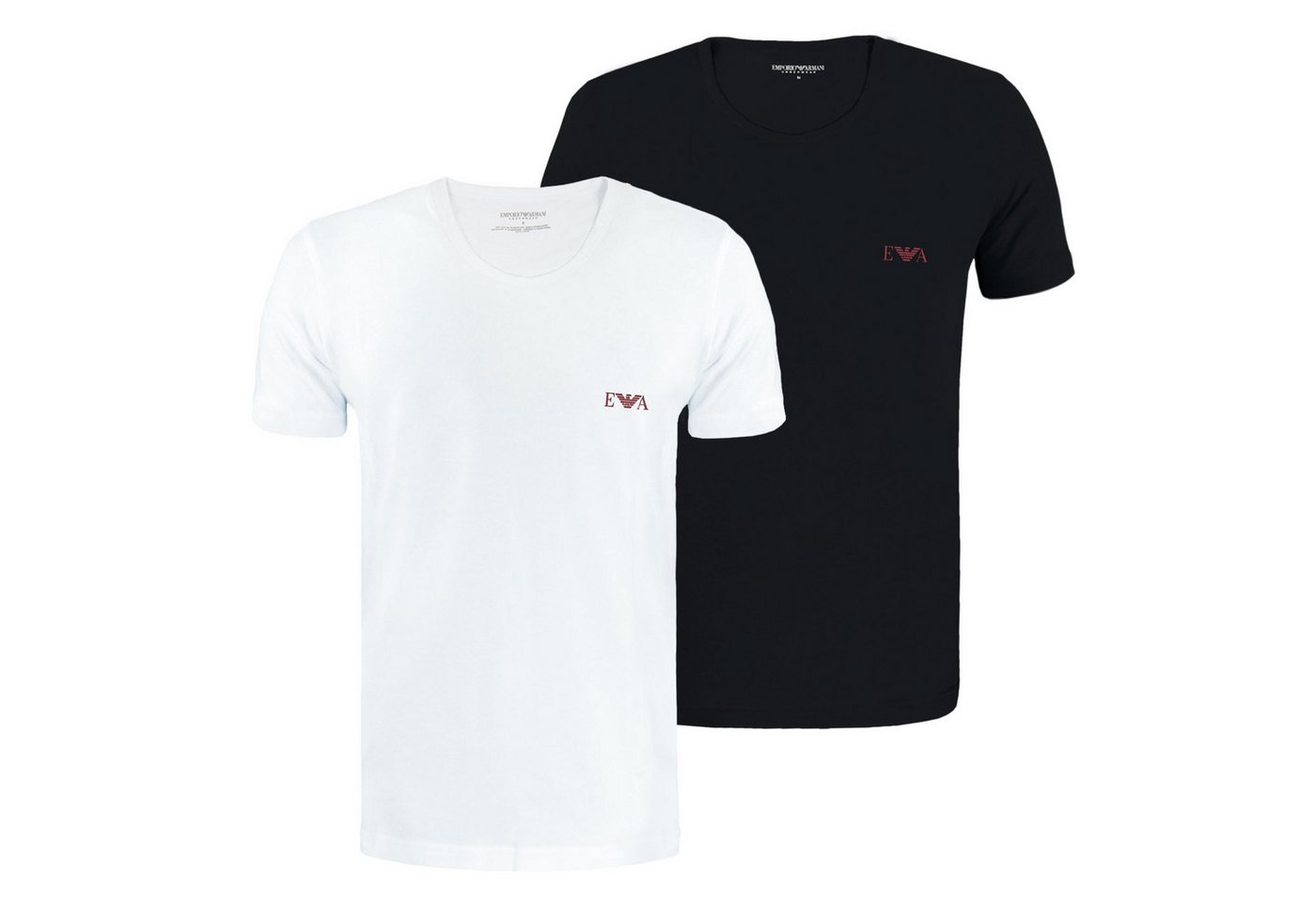Emporio Armani Unterziehshirt 2er Pack Crew Neck T-Shirt (2-St., 2 Stück) mit Markenlogo auf der Brust von Emporio Armani