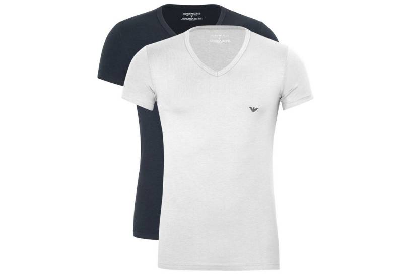 Emporio Armani Unterziehshirt CC717 Stretch Cotton (Packung, 2-St., 2er-Pack) Herren T-Shirt Kurzarm V-Neck Unterhemd figurbetont im 2er-Pack von Emporio Armani