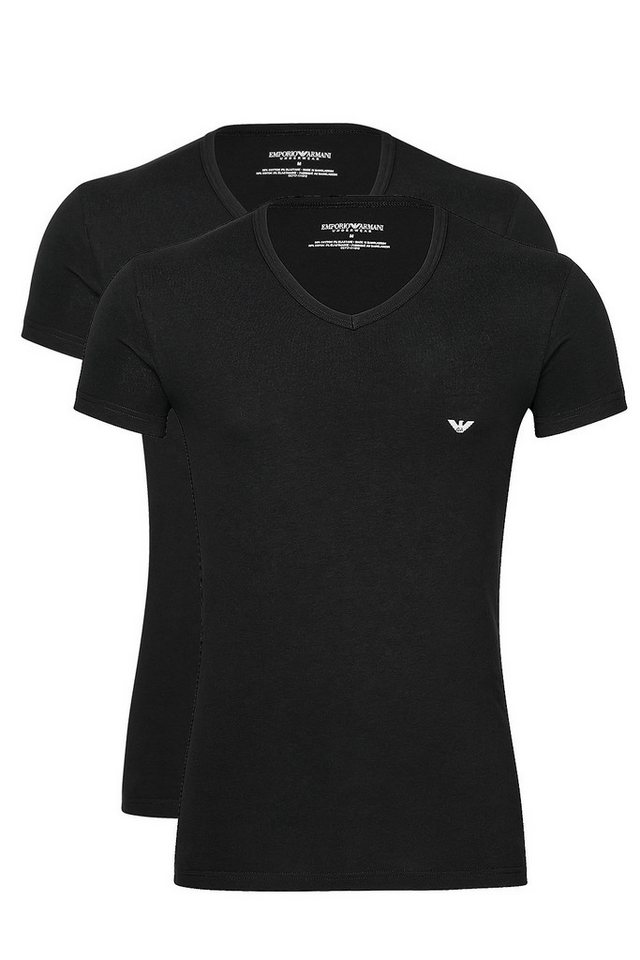 Emporio Armani Unterziehshirt CC717 Stretch Cotton (Packung, 2-St., 2er-Pack) Herren T-Shirt Kurzarm V-Neck Unterhemd figurbetont im 2er-Pack von Emporio Armani