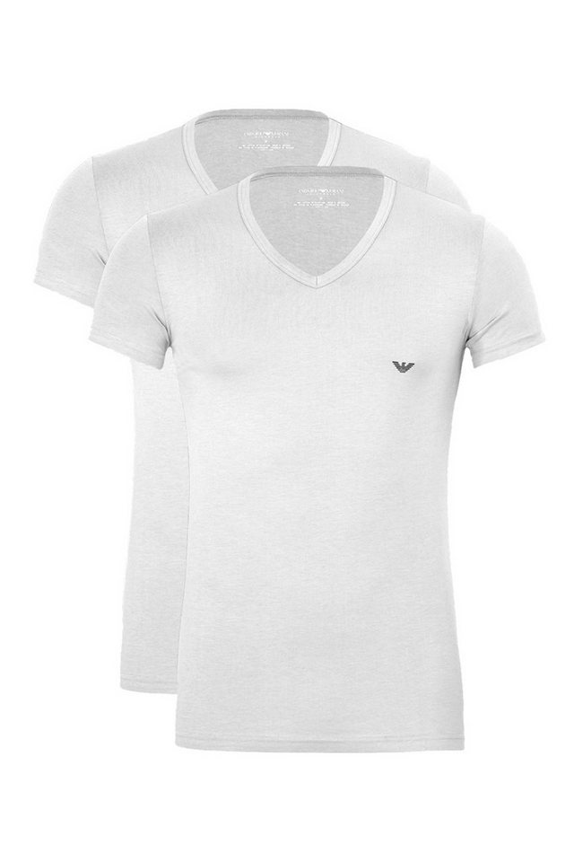 Emporio Armani Unterziehshirt CC717 Stretch Cotton (Packung, 2-St., 2er-Pack) Herren T-Shirt Kurzarm V-Neck Unterhemd figurbetont im 2er-Pack von Emporio Armani