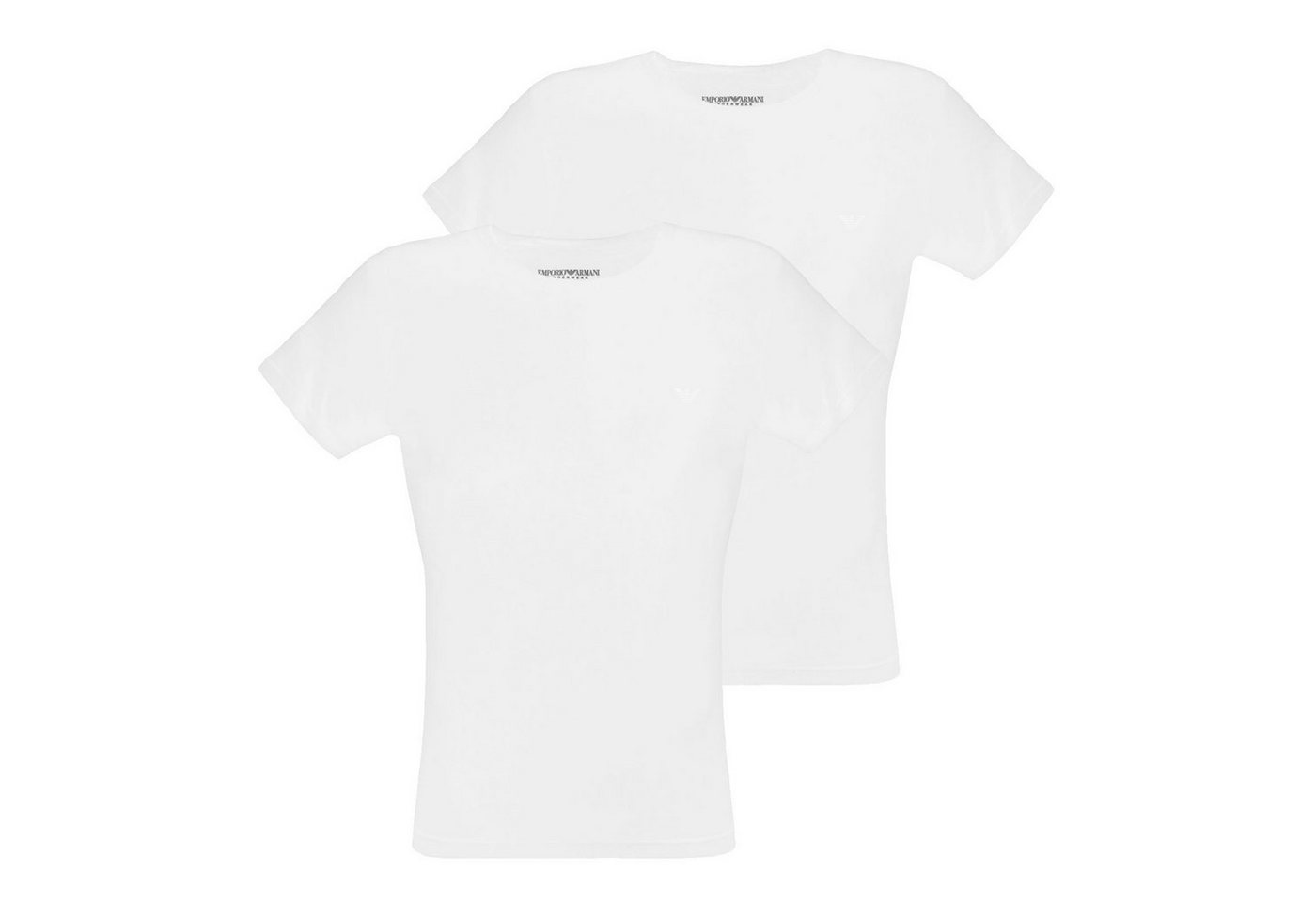 Emporio Armani Unterziehshirt Crew-Neck Pure Cotton (2-St) mit kleinem Logo auf der linken Brust von Emporio Armani