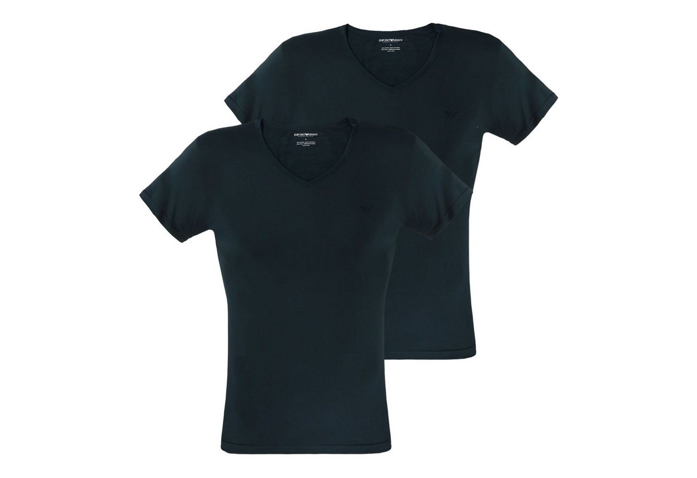 Emporio Armani Unterziehshirt V-Neck Pure Cotton (2-St) mit kleinem Logo auf der linken Brust von Emporio Armani