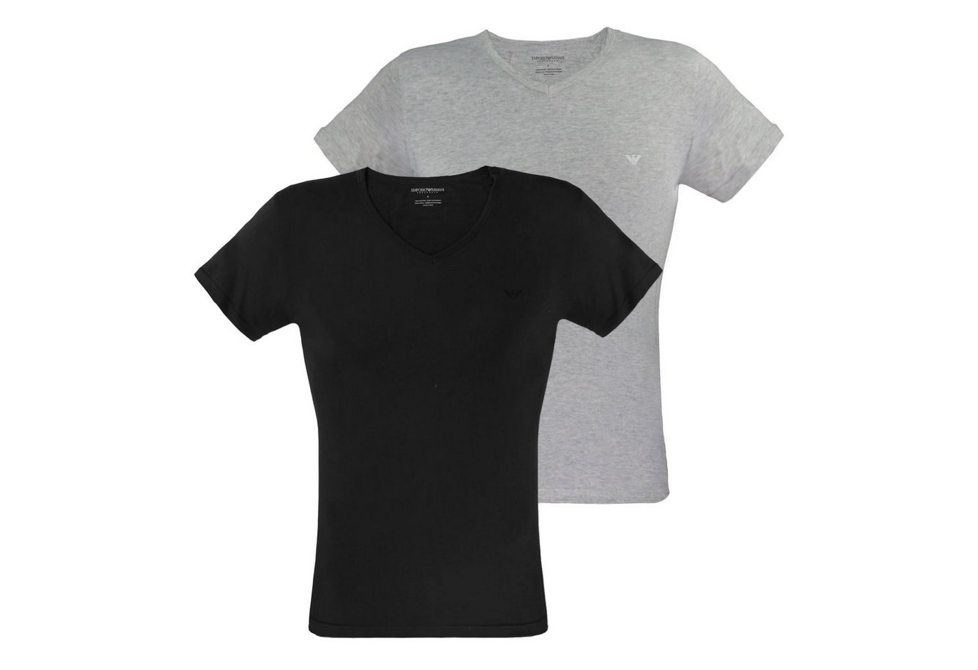 Emporio Armani Unterziehshirt V-Neck Pure Cotton (2-St) mit kleinem Logo auf der linken Brust von Emporio Armani