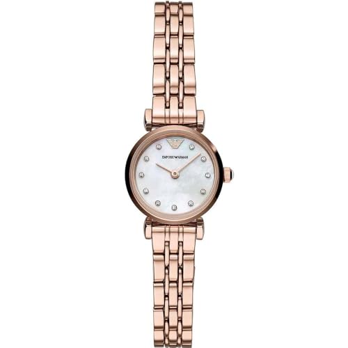 Emporio Armani Uhr für Damen , Zweizeiger Uhrwerk, 22mm Rose Gold Edelstahlgehäuse mit Edelstahlarmband, AR11203 von Emporio Armani