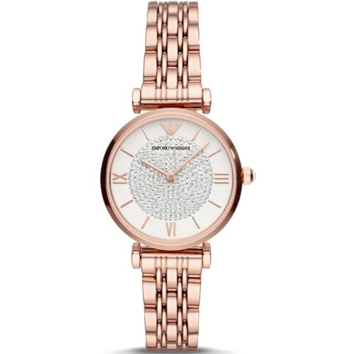 Emporio Armani Uhr für Damen , Zweizeiger Uhrwerk, 32mm Rose Gold Edelstahlgehäuse mit einem Edelstahlarmband, AR11244 von Emporio Armani