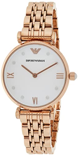 Emporio Armani Uhr für Damen, Zweizeiger Uhrwerk, 32mm Rosegold Edelstahlgehäuse mit einem Edelstahlarmband, AR11267 von Emporio Armani