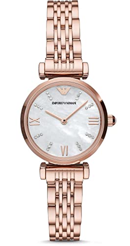 Emporio Armani Uhr für Damen , Zweizeiger Uhrwerk, 28mm Rose Gold Edelstahlgehäuse mit einem Edelstahlarmband, AR11316 von Emporio Armani