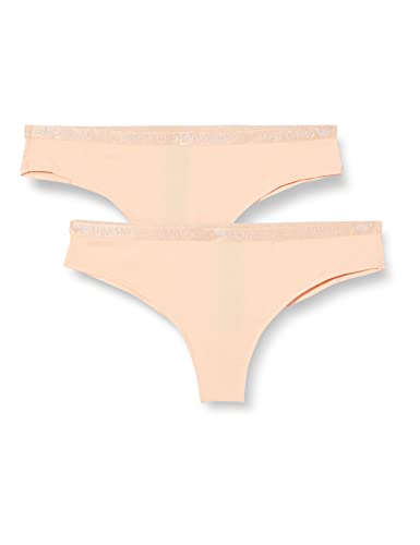 Emporio Armani Women's 2-Pack Brazilian Brief Basic Cotton Bikini Style Underwear, Apricot, M (2er Pack) von Emporio Armani