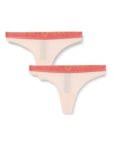 Emporio Armani Women's 2-Pack Iconic Microfiber Thong, Nude, Small von Emporio Armani