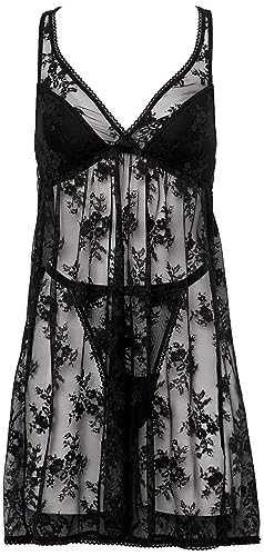 Emporio Armani Women's All Over Embroidery Lace Lingerie Set, Black/Flower Garden, L von Emporio Armani