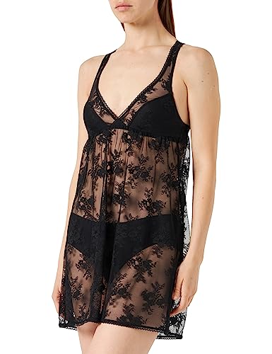 Emporio Armani Women's All Over Embroidery Lace Lingerie Set, Black/Flower Garden, XL von Emporio Armani