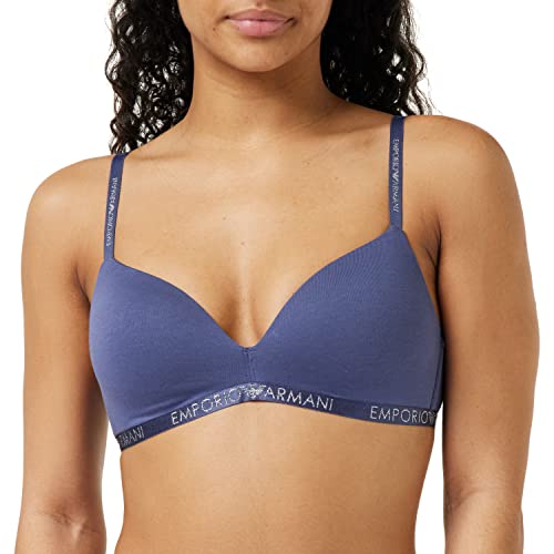 Emporio Armani Women's Basic Cotton Padded Bra, Denim, M von Emporio Armani