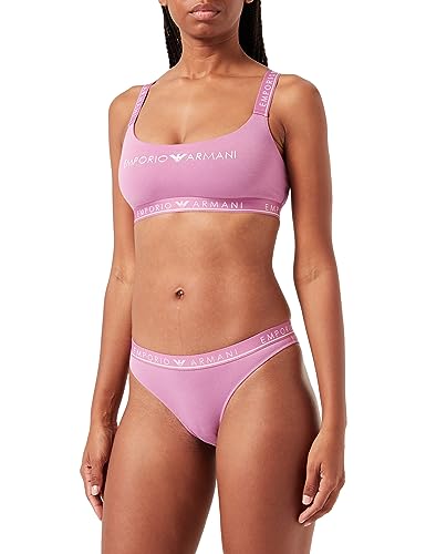 Emporio Armani Women's Bralette Bra+Brazilian Brief Iconic Logoband, Hortensia, Small von Emporio Armani