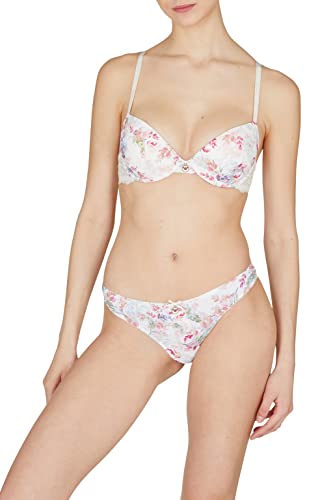 Emporio Armani Women's Daily Charme Microfiber Brief Bikini Style Underwear, Yogurt Floral Print, L von Emporio Armani