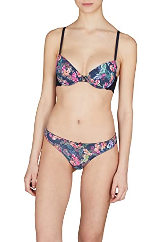 Emporio Armani Women's Daily Charme Microfiber Push Up Bra, Marine Floral Print, 36A von Emporio Armani