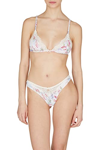 Emporio Armani Women's Daily Charme Microfiber Thong Panties, Yogurt Floral Print, M von Emporio Armani