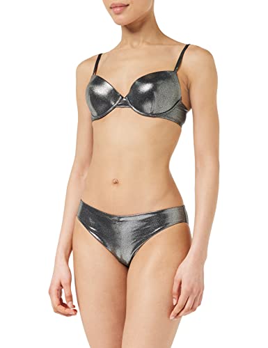 Emporio Armani Women's Dot Foil Lycra Sculpture Bra and Brief Bikini Set, Black, L von Emporio Armani