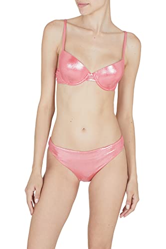 Emporio Armani Women's Dot Foil Lycra Sculpture Bra and Brief Bikini Set, Coral, XL von Emporio Armani