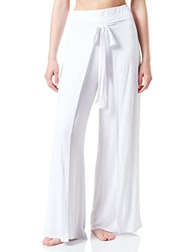 Emporio Armani Women's Fluid Viscose Pants, White, L von Emporio Armani