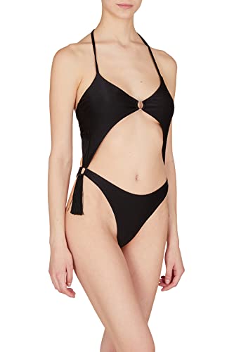 Emporio Armani Women's Fringes Lycra One Piece Swimsuit, Black, XS von Emporio Armani