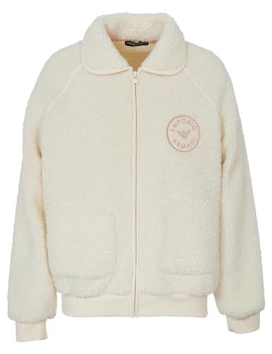 Emporio Armani Women's Full Zip Jacket Fuzzy Fleece, Pale Cream, Small von Emporio Armani