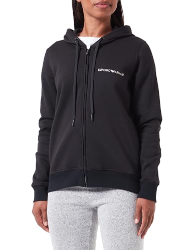 Emporio Armani Women's Full Zip Jacket Iconic Terry, Black, Large von Emporio Armani