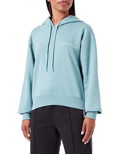 Emporio Armani Women's Hooded Sweatshirt Iconic Terry, Arctic, X-Large von Emporio Armani