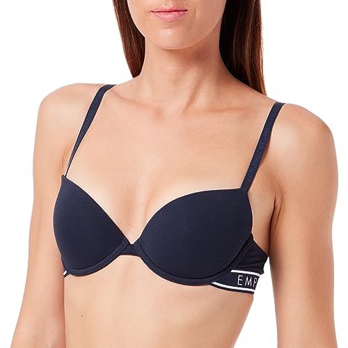 Emporio Armani Women's Iconic Logoband Push Up Bra, Marine, 38C von Emporio Armani