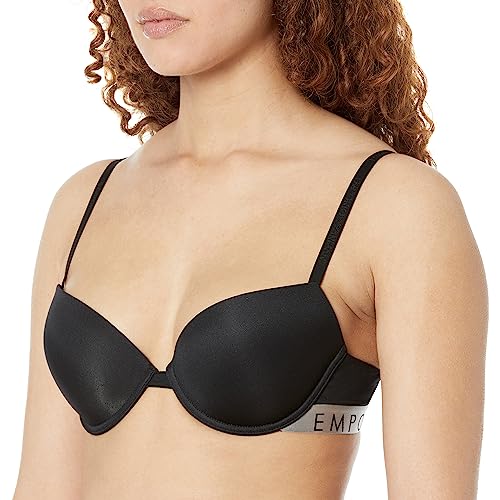 Emporio Armani Women's Iconic Microfiber Push Up Bra, Black, 34A von Emporio Armani