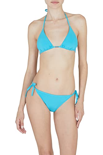 Emporio Armani Women's Logo Lover String Brief Bikini Set, Turquoise, XL von Emporio Armani