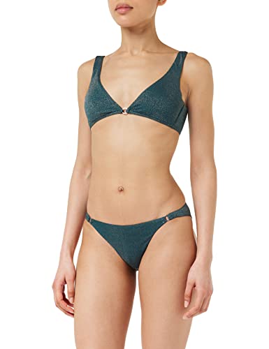 Emporio Armani Women's Lurex Textured Yarn Triangle and Brief Bikini Set, Tropical Green, M von Emporio Armani
