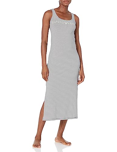 Emporio Armani Women's Nightgown Long Night Dress, Marine/Yogurt STR, M von Emporio Armani