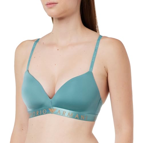 Emporio Armani Women's Padded Triangle Bra Iconic Microfiber, Arctic, Medium von Emporio Armani