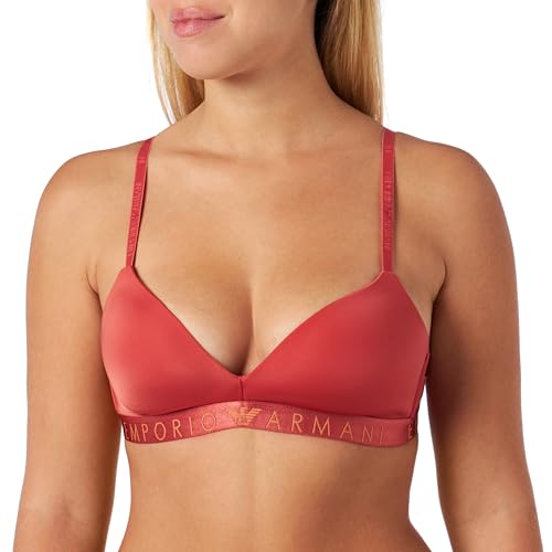 Emporio Armani Women's Padded Triangle Bra Iconic Microfiber, Cinnamon, Large von Emporio Armani