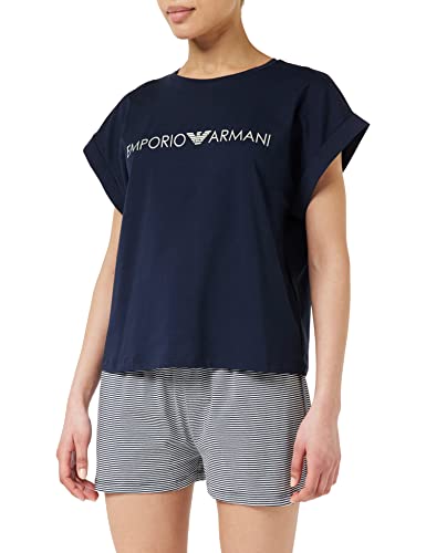 Emporio Armani Women's Printed Cotton Pajama Set Short Pajamas, Marine/Yogurt STR, XS von Emporio Armani