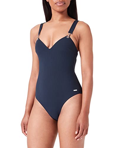 Emporio Armani Women's Ribbed Lycra Padded One Piece Swimsuit, Marine, S von Emporio Armani