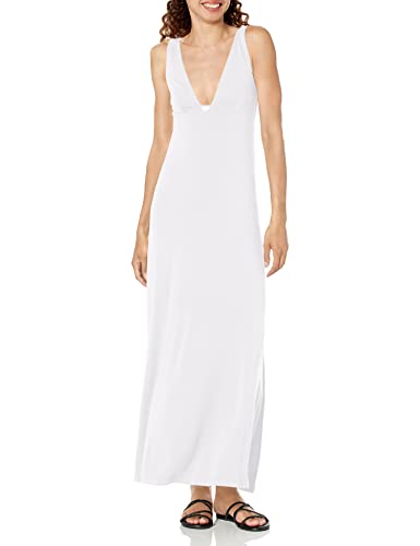 Emporio Armani Women's Stretch Viscose Short Long Dress, White, XL von Emporio Armani