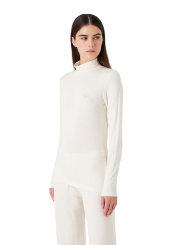 Emporio Armani Women's Turtleneck T-Shirt Fluid Viscose, Pale Cream, X-Small von Emporio Armani